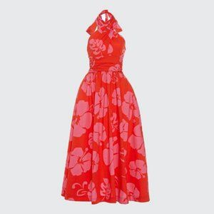 NWT STAUD Moana Dress in Red Hibiscus Sz 10